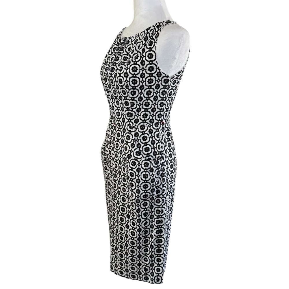 Nine West Black & White Geometric Sheath Dress Sleeveless - Picture 5 of 12
